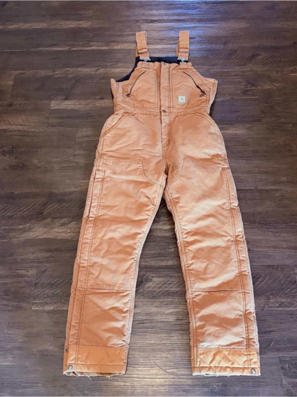 Carhartt Tan Duck Canvas Bib Overalls Mens size M Reg